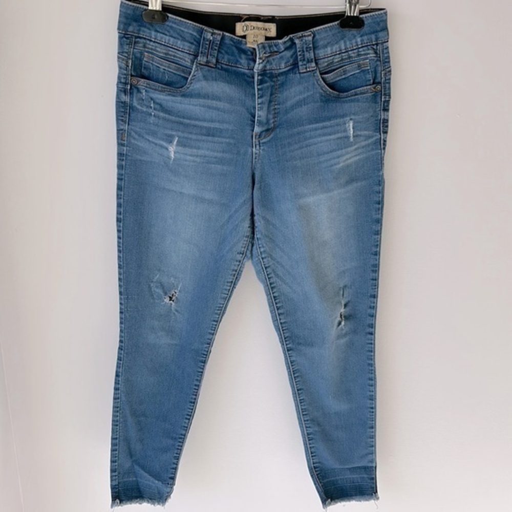 Democracy Ab Technology Crop Ankle Distressed Deconstructed Skinny Jeans Sz 10
